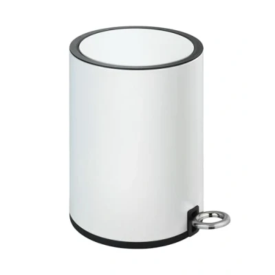 Afbeelding van WENKO Cosmetische pedaalemmer Monza Easy Close wit cosmetica emmer, vuilnisemmer met automatische daling, inhoud: 3 l, staal, 25.5 x 24.5 18.5 cm,