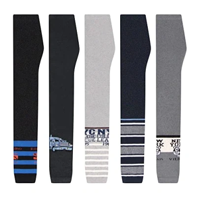 Afbeelding van L&amp;K II Set van 5 jongensleggings kinderbroeken voor de herfst lente 100% katoen enkellang 2752, paar 134/140 cm