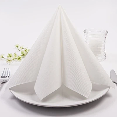 Afbeelding van Sovie Linclass Eco servetten, wit, 50 stuks (40 gr/m²), hoogwaardige wegwerpservetten, 40 x cm, scheurvast, absorberend en vormvast, ideaal voor bruiloften feesten