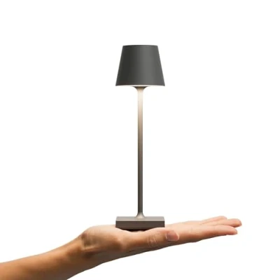 Afbeelding van Sigor Nuindie pocket LED oplaadbare tafellamp, grafiet, IP54, dimbaar