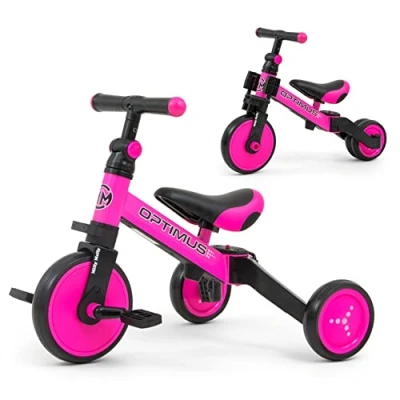 Afbeelding van Milly Mally Optimus 3 in 1 Loopfiets Jongens en meisjes Roze