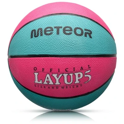 Afbeelding van meteor® Layup Mini basketbal voor kinderen, maat #5, ideaal afgestemd op de jeugd, kinderhanden van 4 8 jaar, ideale het trainen zachte (maat 5 (kinder), roze &amp; blauw)