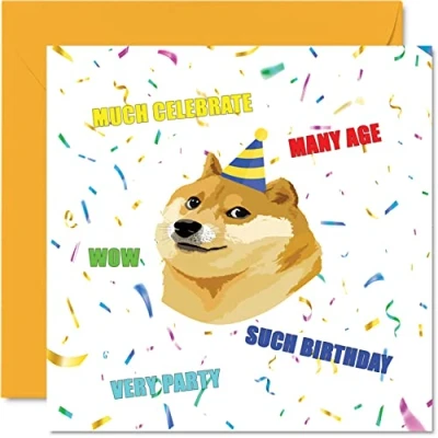 Afbeelding van Grappige Verjaardagskaarten voor mannen vrouwen Doge Meme Rude Banter mama papa broer zus zoon dochter Nan Grandad, 145mm x wenskaarten, grap humor 30e 40e 50e verjaardag kaarten