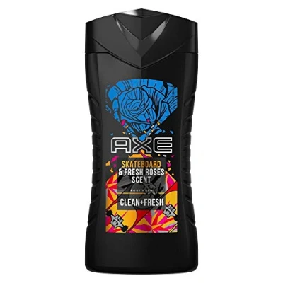 Afbeelding van Axe Skateboard &amp; Fresh Roses 3 in 1 douchegel heren Body Hair Face 12h frisse geur op plantaardige basis (1 x 250 ml)
