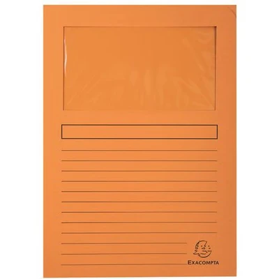 Afbeelding van Exacompta L map met venster Forever, pak van 100 stuks, oranje 4 stuks
