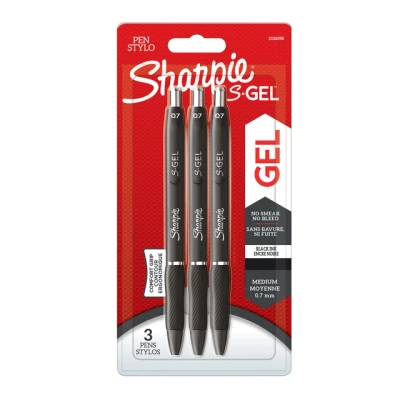 Afbeelding van Sharpie S Gel Gelpennen Medium punt (0,7 mm) Zwarte inkt 3 stuks