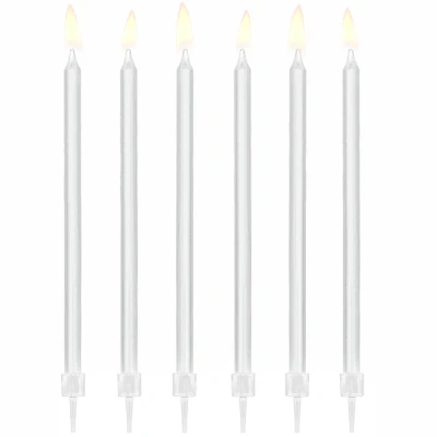 Afbeelding van Partydeco Verjaardagskaarsjes Wit (12 stuks)