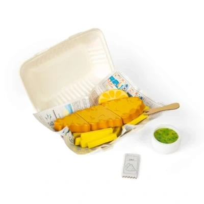 Afbeelding van Bigjigs houten vis en friet speelset, 26dlg.