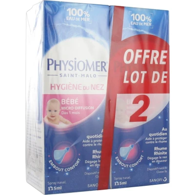 Afbeelding van Physiomer Baby Neushygiëne Micro Diffusie Set van 2 x 115 ml