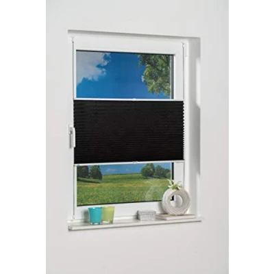 Afbeelding van K home 403129 4 Klemmfix plissé Palma antraciet 70 x 130 cm +++++blackout +++