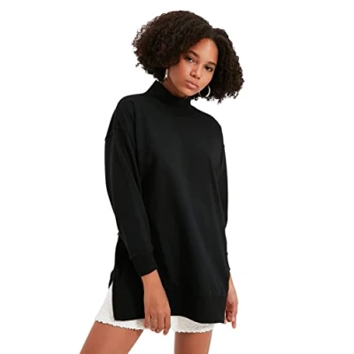 Afbeelding van Trendyol Bordeauxrood Oversized/Brede Pasvorm, Opstaande Kraag Met Ritssluiting, Dikke Binnenkant, Fleece Gebreid Sweatshirt Twoaw20Sw0322