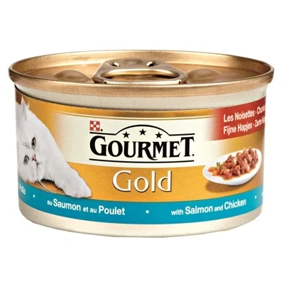 Afbeelding van Gourmet Gold Fijne Hapjes Zalm / Kip 85 GR (24 stuks)