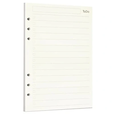 Afbeelding van Zelten Losse vellen geperforeerd papier navulverpakkingen voor 6 gaats binders, persoonlijke organizer, dagboek, notitieboek, navulbare planner, Todo, A5/6 gaten