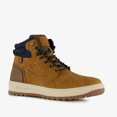 Afbeelding van Blue Box heren veterboots cognac bruin Maat 46 Uitneembare zool