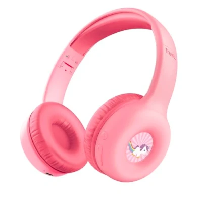 Afbeelding van Trust Nouna Draadloze koptelefoon voor kinderen Incl. Stickers Roze