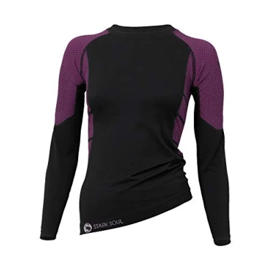 Afbeelding van Dames thermoshirt met lange mouwen Zwart/Roze Maat S/M