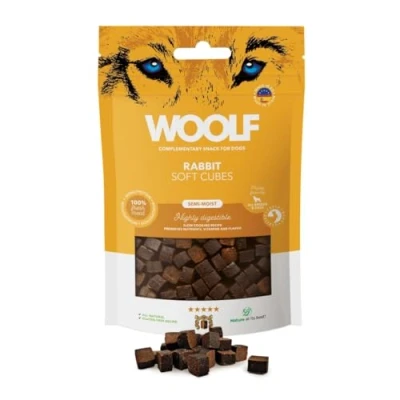 Afbeelding van Snack voor honden Woolf Soft Cubes Rabbit Konijn 100 g