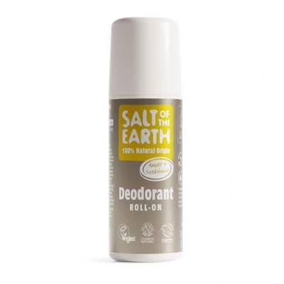 Afbeelding van Natural Deodorant Roll On by Salt of the Earth, Amber &amp; Sandalwood Vegan, Long Lasting Protection, Leaping Bunny Approved, Made in UK 75ml