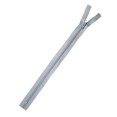 Afbeelding van Trimz 30cm ( 12&quot;) Grijs one Way end Stop Zip met 4mm Tanden 1 Stuks, Polyester, 30 cm