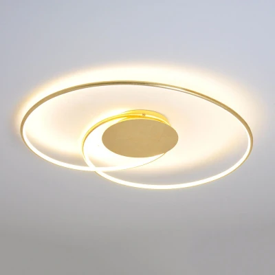 Afbeelding van Lindby LED plafondlamp Plastic, metaal H: 5.2 cm goud, wit