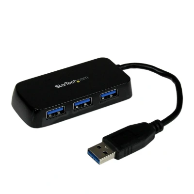 Afbeelding van StarTech.com Draagbare 4 poorts SuperSpeed USB 3.0 hub zwart