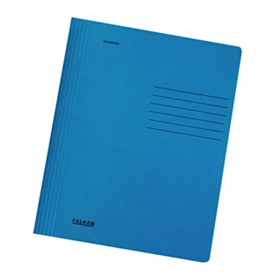 Afbeelding van FALKEN 11287547 25 stuks intensief gekleurde losbladige map. Gemaakt in Duitsland. van gerecycled karton voor DIN A4 commercieel en overheid nieten blauw Blauwe Engel nietmachine