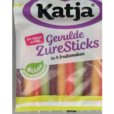 Afbeelding van 6x Katja Gevulde Zure Stick mix 125 gr