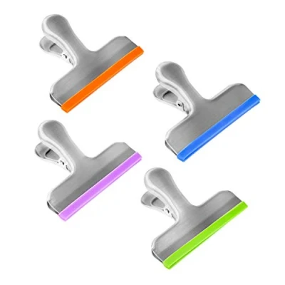 Afbeelding van Coideal Voedsel Opbergtas Clips, 8 Stks Grote Vriezer Bag Clips 7,5 cm Metalen Chip Koffiezak met Rubber voor Keuken