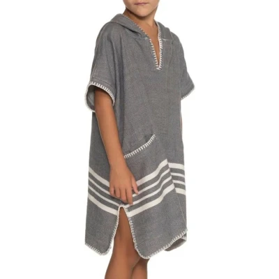Afbeelding van Kinder Strandponcho Dark Grey van Lalay maat 2 3 jaar t/m 10 11