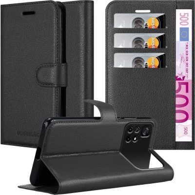 Afbeelding van Cadorabo Hoesje geschikt voor Xiaomi POCO M4 PRO 5G in PHANTOM ZWART Beschermhoes met magnetische sluiting, standfunctie en kaartvakje Book Case Cover Etui