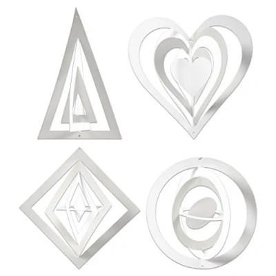 Afbeelding van Ornamenten 3D Home deco Hartje, Rondje, Vierkant, Driehoek Karton Wit B:18+22+24cm, H:15+18+22cm TeACH Me 16 Stuks