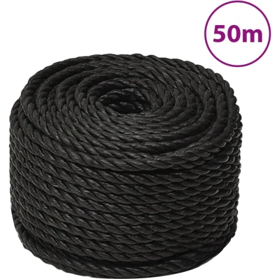 Afbeelding van vidaXL Werktouw 16 mm 50 m polypropeen zwart