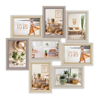 Afbeelding van ZEP Houten Multi Fotolijst ZARA 8Q in bruin tinten voor 8 foto&quot;;s 10x15 VZ882