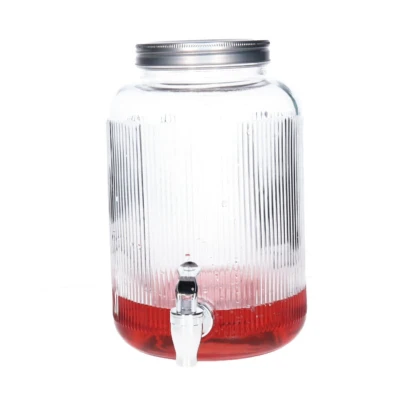 Afbeelding van Excellent Houseware limonadetap drankdispenser glas met tapkraantje 5,5 L