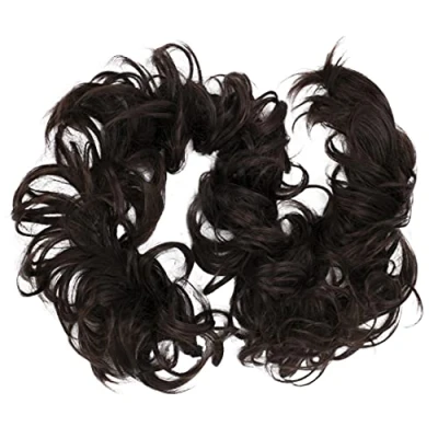 Afbeelding van CAISHA XXL Haarstukje Haarwokkel Opgestoken Volumineus Gekruld Knoet Donkerbruin HW7