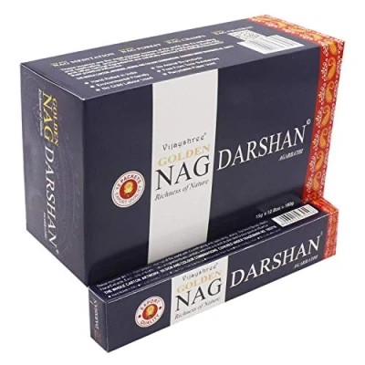 Afbeelding van GOLDEN 12 dozen Nag Darshan wierook, 180 Sticks Pack