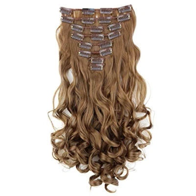 Afbeelding van CAISHA XL 45cm 7 Delige Set CLIP IN EXTENSIONS Haarextensies Haarstukje Golvend Goudblond CE17 1