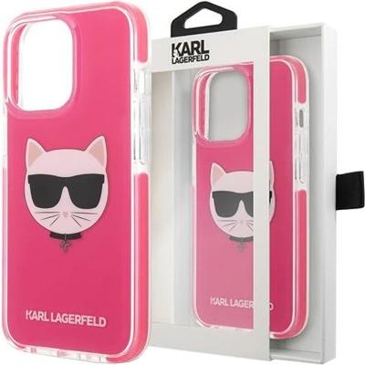 Afbeelding van Karl Lagerfeld KLHCP13XTPECPI iPhone 13 Pro Max 6.7 hardcase fuchsia/fuschia Choupette Head