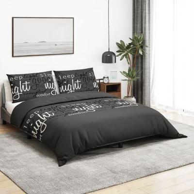 Afbeelding van Dekbedovertrekset 225x220 cm katoen zwart