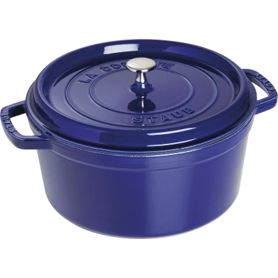Afbeelding van Staub ronde braadpan van gietijzer, drie lagen emaille 6,7 l donkerblauw