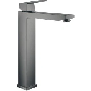 Afbeelding van Grohe eurocube wastafelmengkraan xl size eengreeps 1 gats body glad 312mm hoogte 180mm uitloop vast hard graphite geborsteld 23406al0