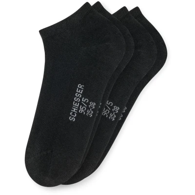 Afbeelding van Schiesser dames 95/5 2P sneakersokken zwart 39 42