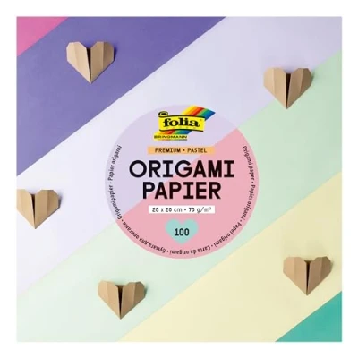 Afbeelding van Folia, Doe het zelf papier, Vouwblaadjes pastel veelkleurig 100 vellen (70 g/m², 1 x)