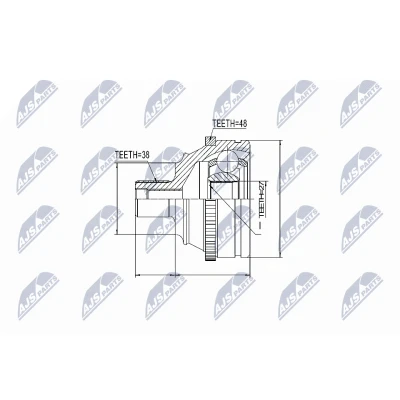Afbeelding van Homokineet reparatie set, aandrijfas NTY NPZ VW 010