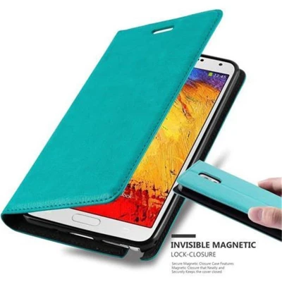 Afbeelding van Cadorabo Hoesje geschikt voor Samsung Galaxy NOTE 3 in BENZINE TURKOOIS Beschermhoes Case magnetische sluiting Cover