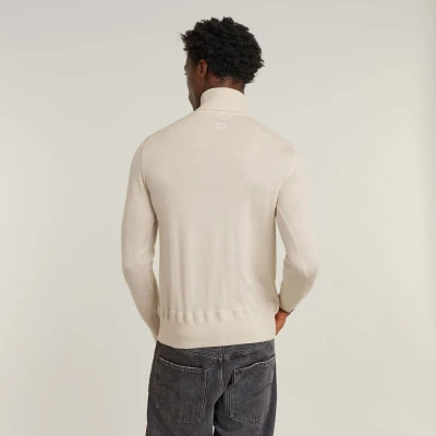 Afbeelding van G Star RAW Premium Core Turtle Knit, wit (Whitebait D25177 d847 1603), S