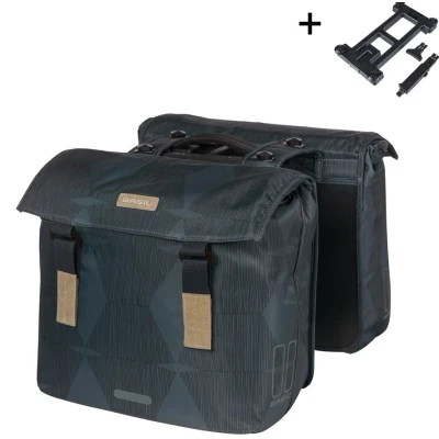 Afbeelding van Basil Dubbele tas Elegance MIK 40 49l rPET blauw