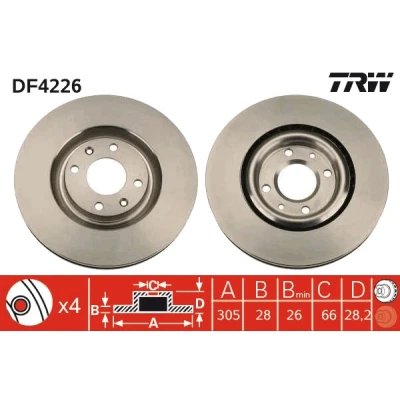 Afbeelding van Trw Remschijf DF4226