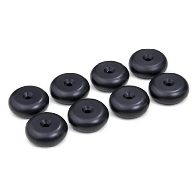 Afbeelding van PrecisionGeek Speaker Spike Pads Aluminium ZWART Ronde Vorm 20mm diameter voor HiFi Stands, Luidsprekers en Sound Bars Set van 8 stuks