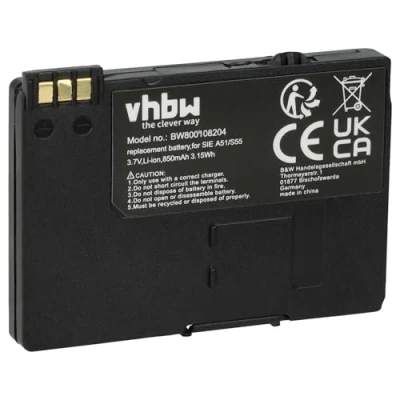 Afbeelding van vhbw Accu compatibel met Siemens Gigaset SL55, SL550, SL555, SL56, SL560, SL565 draadloze vaste telefoon (850mAh, 3,7V, Li Ion)